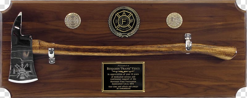 Firefighter Axe Commemorative plaque Award Fire department, plaque transparent background PNG clipart