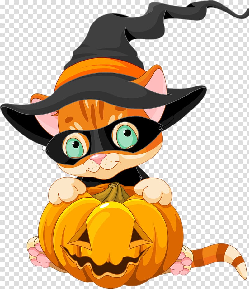 Halloween Cat , witch transparent background PNG clipart