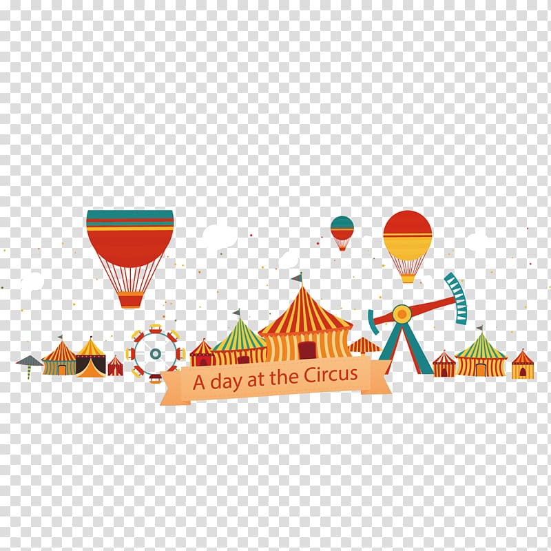 Circus Poster Illustration, Retro amusement park illustration material transparent background PNG clipart