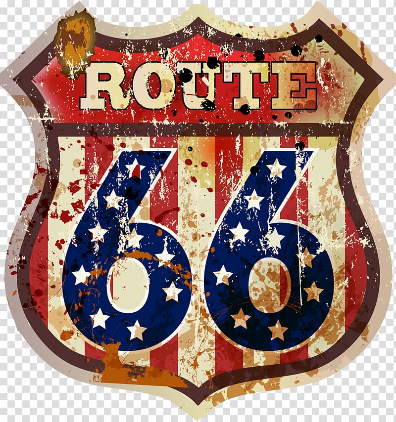 graphics Illustration , route 66 badge transparent background PNG clipart