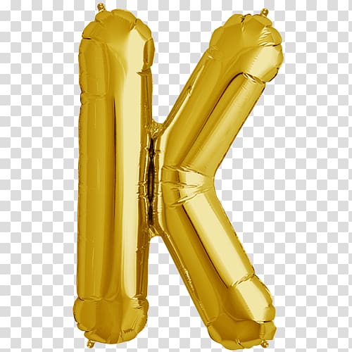 Gas balloon Letter K Mylar balloon, gold foil paper transparent background PNG clipart