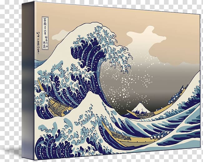The Great Wave off Kanagawa Thirty-six Views of Mount Fuji Japanese art Canvas print, mount fuji transparent background PNG clipart