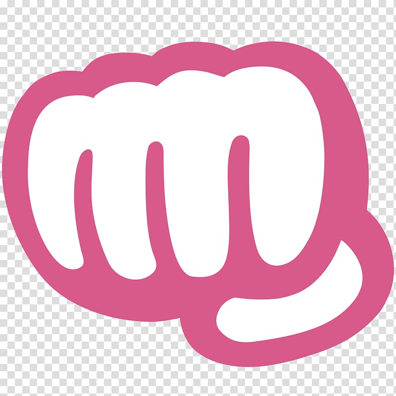 white and pink fist illustration, Emoticon Fist transparent background PNG clipart