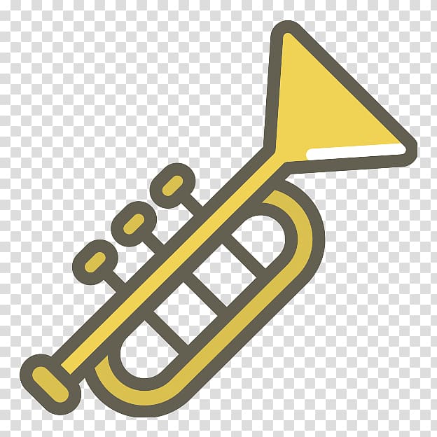 Trumpet Scalable Graphics Icon, Golden trumpet transparent background PNG clipart