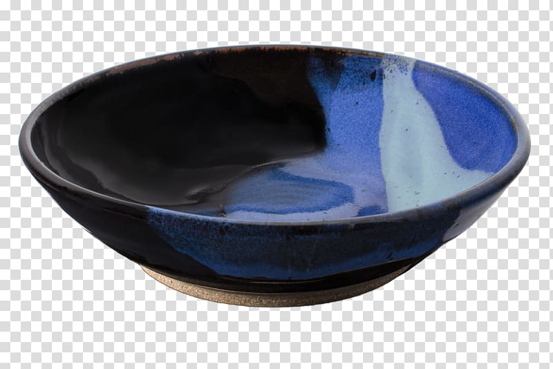 Cobalt blue Bowl Glass Black, glass transparent background PNG clipart