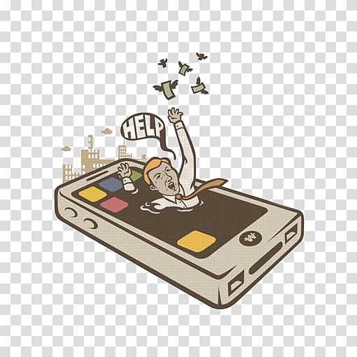Dxe9pendance au smartphone Android Mobile phone overuse Addiction, Cartoon mobile phone transparent background PNG clipart