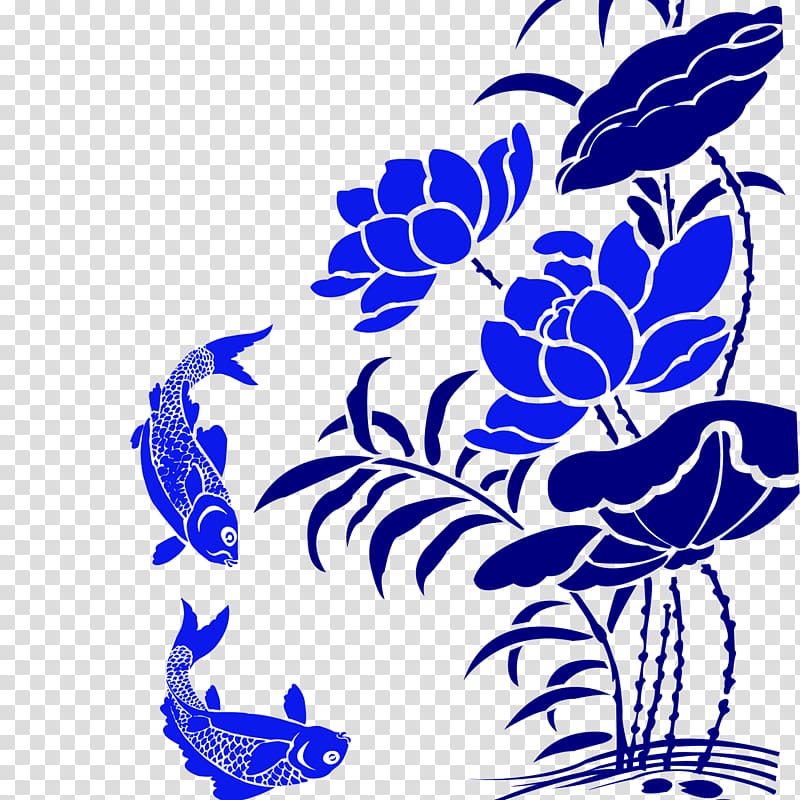 Blue and white pottery Graphic design , Lotus transparent background PNG clipart