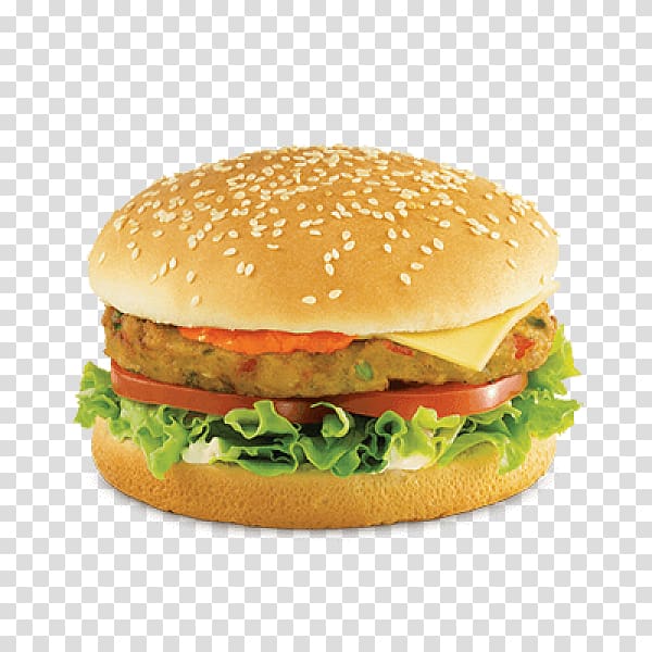 Veggie burger Hamburger Vegetarian cuisine KFC French fries, veg burger transparent background PNG clipart