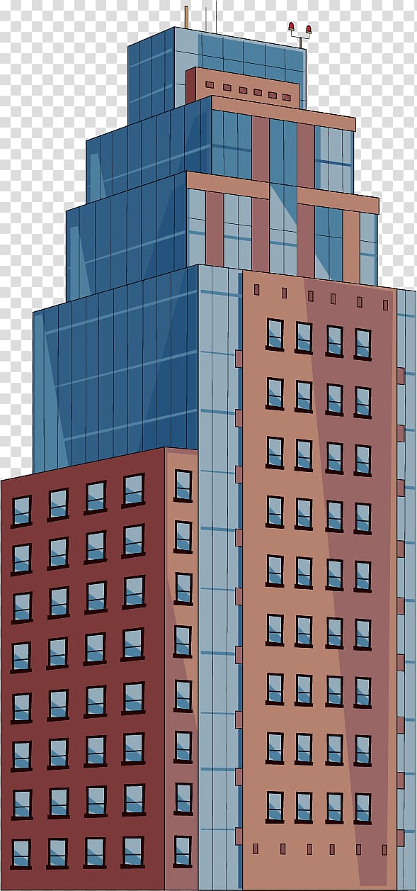 Building Cartoon Architecture, Building hand-painted cartoon transparent background PNG clipart
