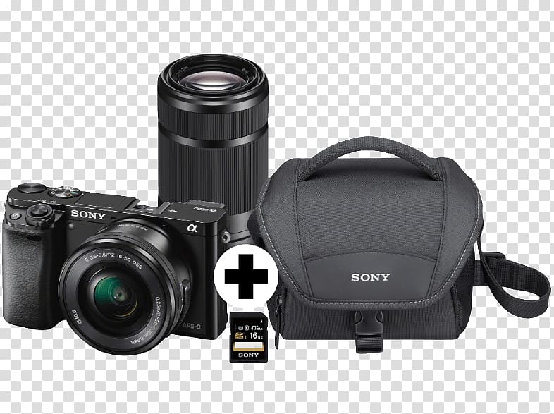Sony α6000 Mirrorless interchangeable-lens camera Sony E PZ 16-50mm f/3.5-5.6 OSS Digital SLR, Camera transparent background PNG clipart