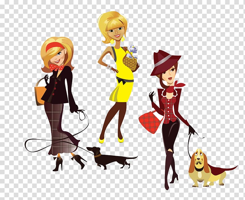Cartoon Character , Fashionable women transparent background PNG clipart