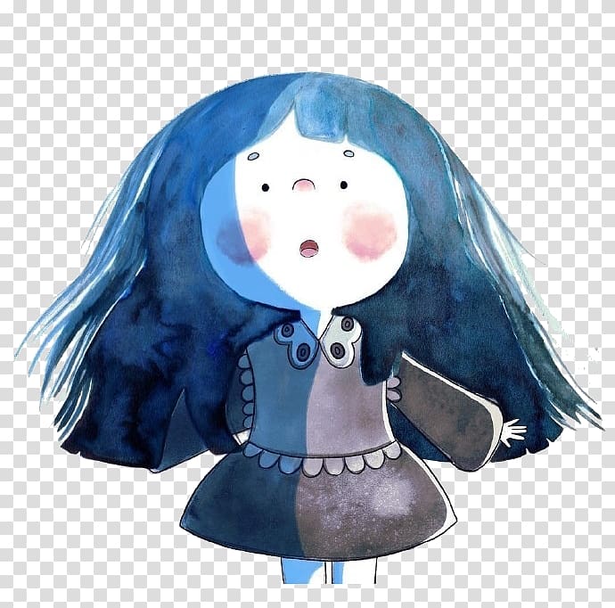 Girl Long hair Illustration, Cartoon long hair girl transparent background PNG clipart