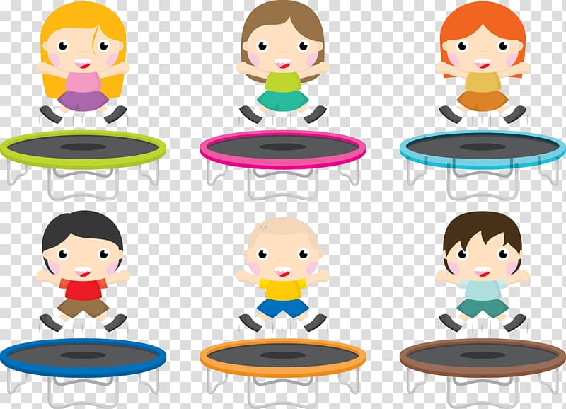 , children playing trampoline transparent background PNG clipart