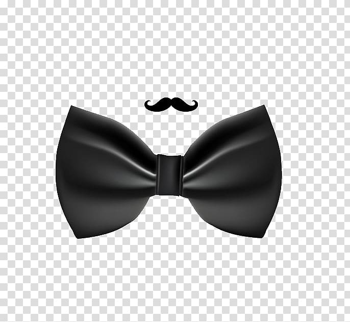 mustache and bow illustration, Bow tie T-shirt Necktie Black tie, Black tie transparent background PNG clipart