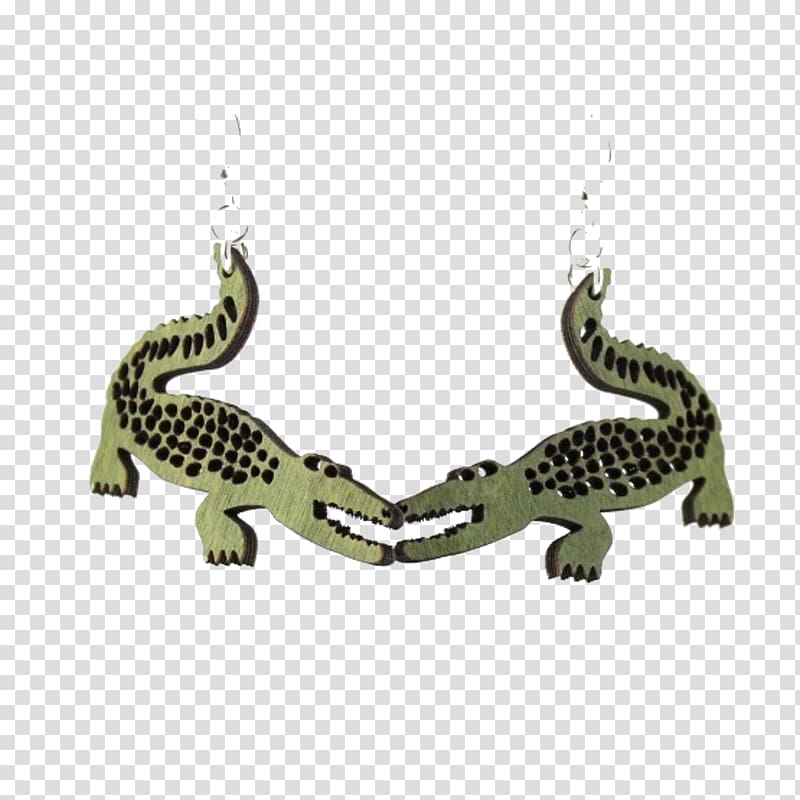 Alligator Earring Jewellery Laser cutting Clothing Accessories, alligator transparent background PNG clipart