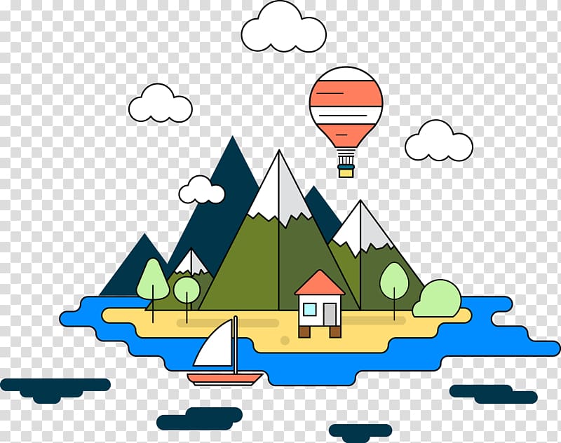 Island Village Illustration, illustration Sea island village transparent background PNG clipart