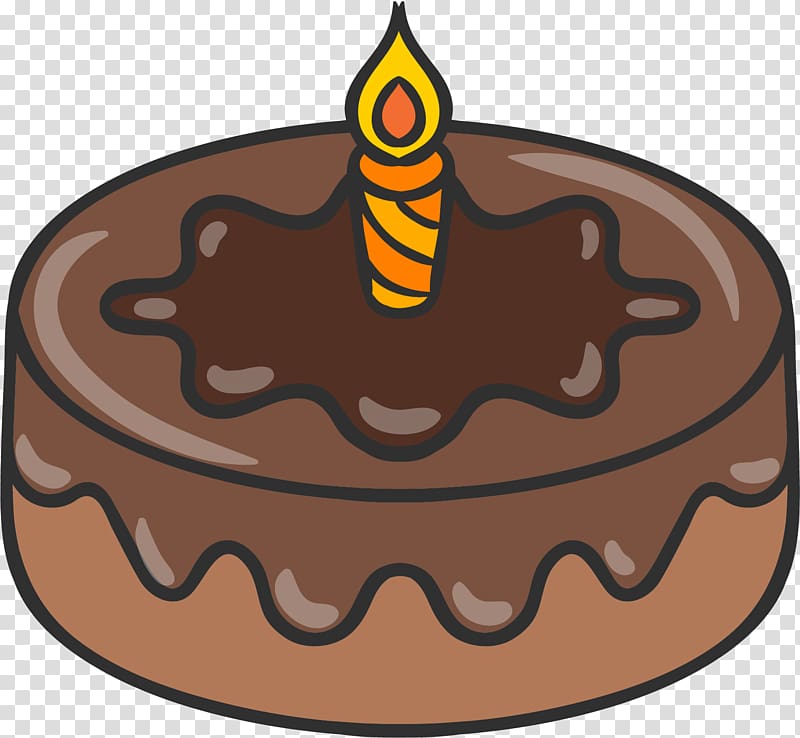 Chocolate cake Birthday cake Drawing, Hand-painted chocolate cake transparent background PNG clipart