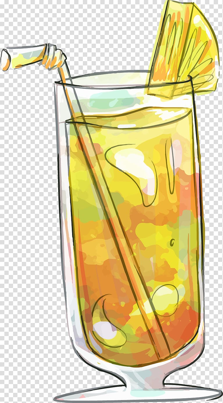 Lemon juice Cocktail Drink, Hand-painted lemon juice transparent background PNG clipart