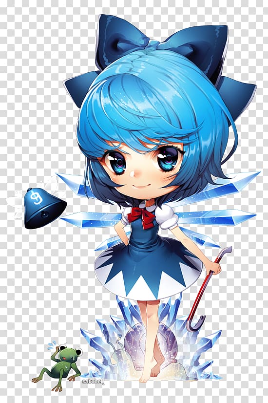 Touhou Project Chibi Cirno Anime, Chibi transparent background PNG clipart