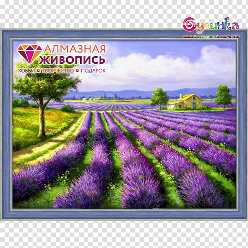 Oil painting English lavender Landscape painting Art, painting transparent background PNG clipart