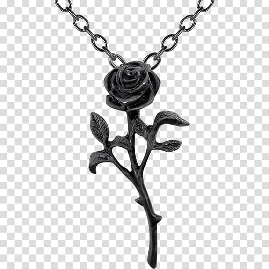 Earring Charms & Pendants Gothic fashion Black rose Necklace, necklace transparent background PNG clipart