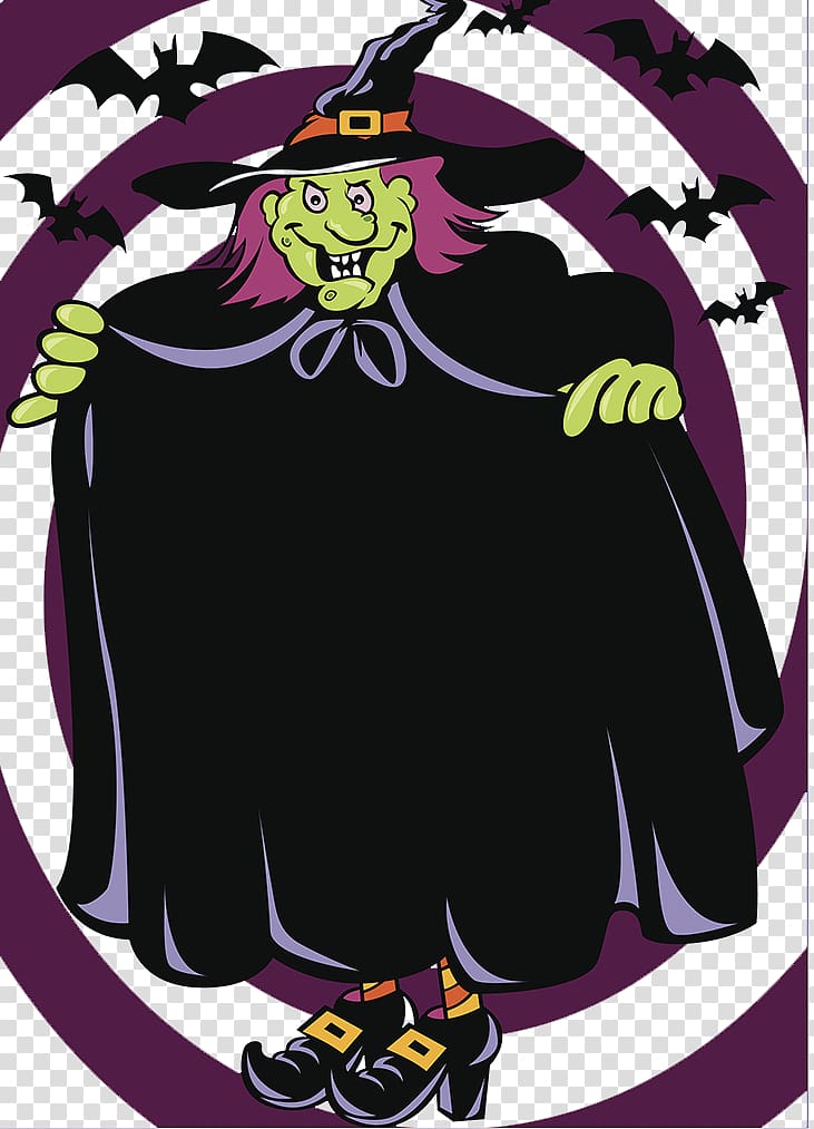 Halloween Poster Illustration, Halloween Witch transparent background PNG clipart