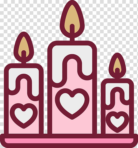 Birthday cake Scalable Graphics Icon, Painted pink heart-shaped candle pattern transparent background PNG clipart