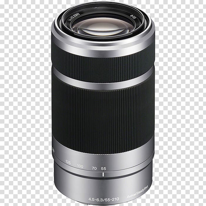 Sony NEX-5 Sony E 55-210mm F/4.5-6.3 OSS Sony E-mount Camera lens Sony E 55-210mm F4.5-6.3 OSS, camera lens transparent background PNG clipart