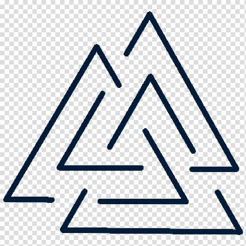 triple triangle logo, Valknut Tattoo Symbol Odin Geometry, symbol transparent background PNG clipart