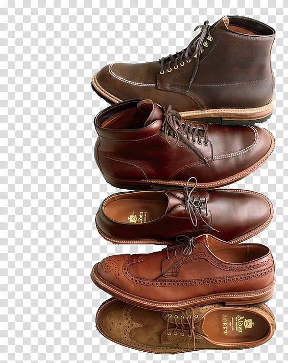 Dress shoe Leather Boot Alden Shoe Company, Men\'s brown shoes transparent background PNG clipart