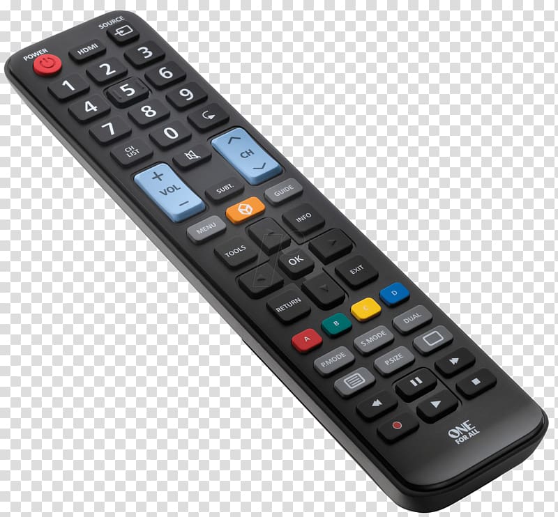 Remote Controls Television set Universal remote One For All Simple TV URC6410, samsung transparent background PNG clipart