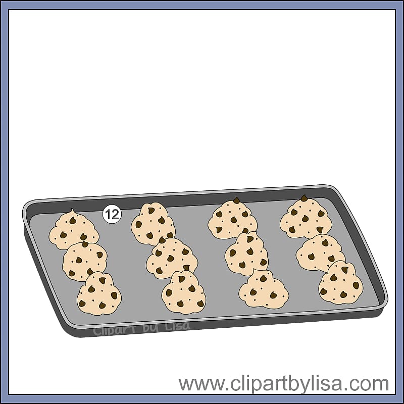 tray of chocolate chip cookies clipart