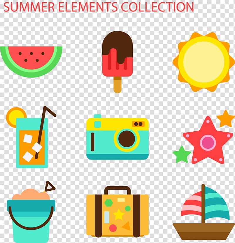 Euclidean Icon, hand painted summer pattern transparent background PNG clipart