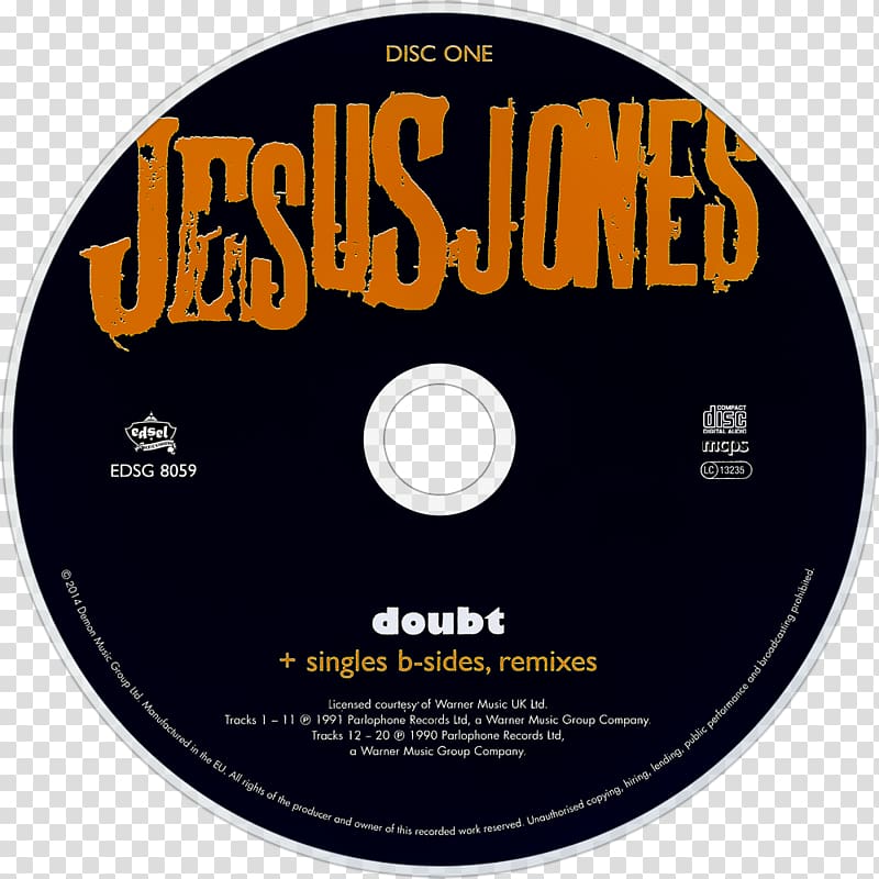 Jesus Jones Who? Where? Why? Scratched Liquidizer Compact disc, Jesus Jones Doubt transparent background PNG clipart