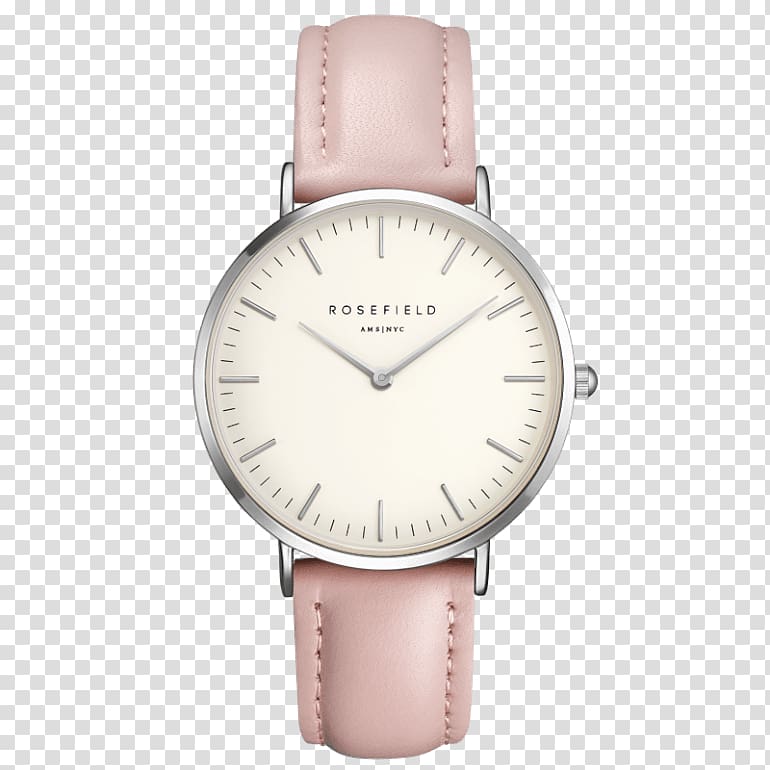 Rosefield The Bowery Watch Jewellery Pink Strap, watch transparent background PNG clipart