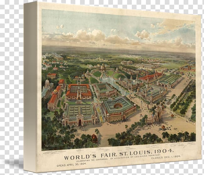Louisiana Purchase Exposition St. Louis Poster Art Printing, Bird eye transparent background PNG clipart