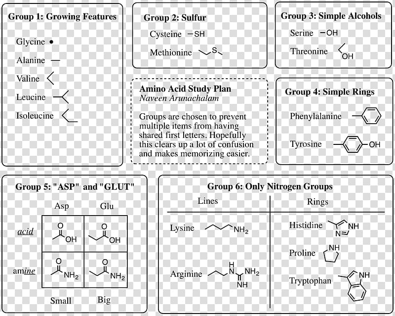 Amino acid Medical College Admission Test Organic chemistry Biochemistry, trigonometry cheat sheet transparent background PNG clipart
