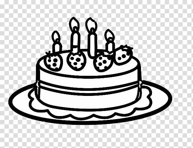 Small Black and White Birthday Cake Clip Art - Small Black and White  Birthday Cake Image