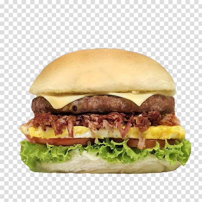 Cheeseburger Bacon, egg and cheese sandwich Hamburger Bacon Deluxe, bacon transparent background PNG clipart