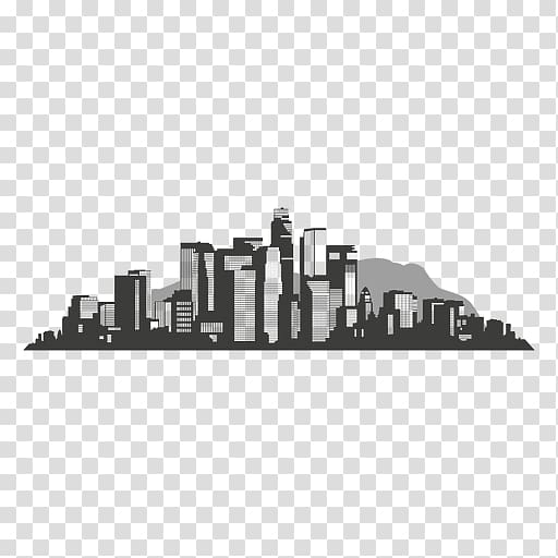 Los Angeles Skyline Silhouette, city silhouette transparent background PNG clipart