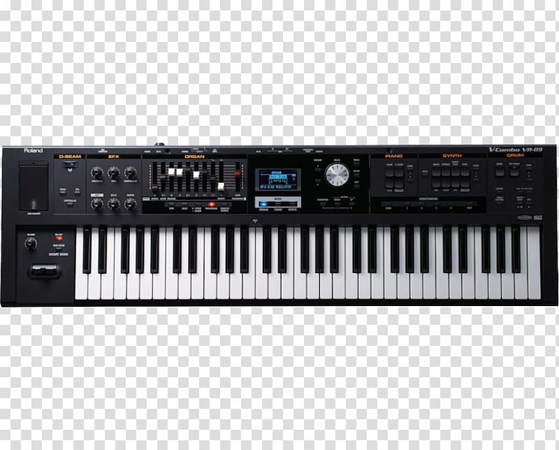 Sound Synthesizers Roland Corporation Roland V-Combo VR-09 Electronic keyboard Organ, piano transparent background PNG clipart