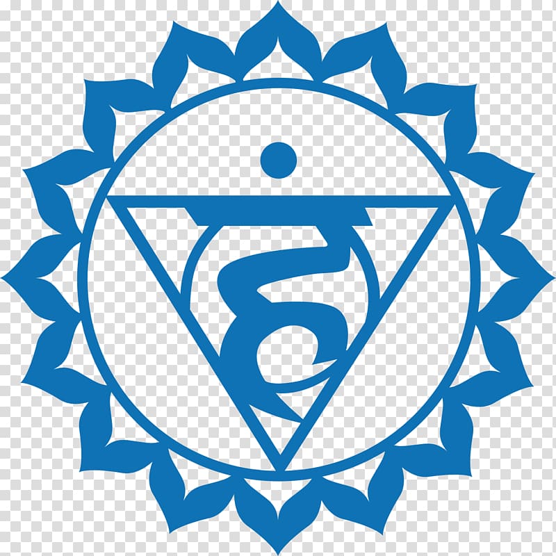 blue logo illustration, Vishuddha Sahasrara Chakra Muladhara Symbol, chakra transparent background PNG clipart