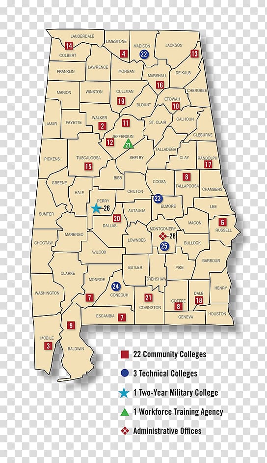 Northeast Alabama Community College Coastal Alabama Community College Monroeville Bevill State Community College Southern Union State Community College, map transparent background PNG clipart