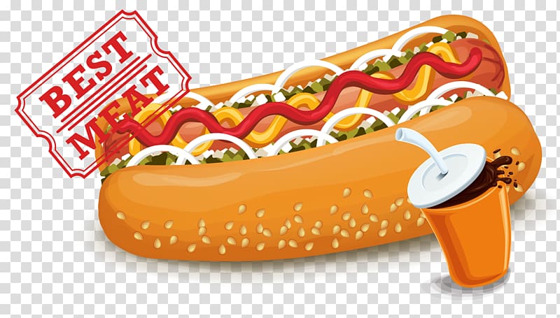 Hot dog Fast food Bacon, Delicious hot dog transparent background PNG clipart
