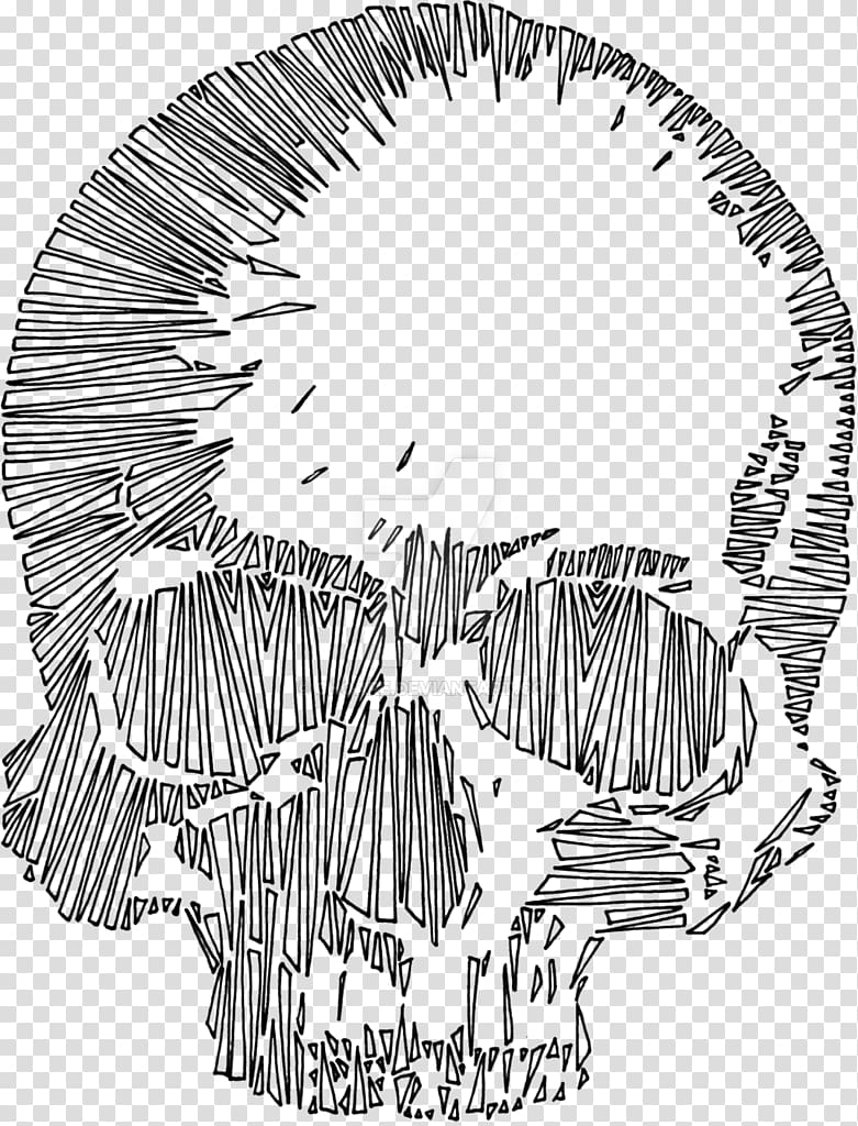 Drawing Psychedelia Fractal, skull print transparent background PNG clipart