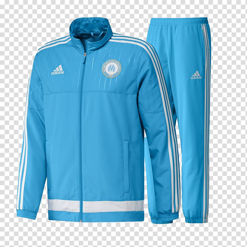 Olympique de Marseille Tracksuit 2015–16 Ligue 1 Adidas Jacket, adidas transparent background PNG clipart