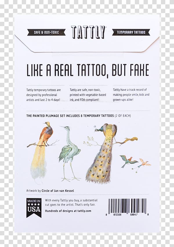 Tattly Abziehtattoo Body art Petting zoo, watercolor feather transparent background PNG clipart