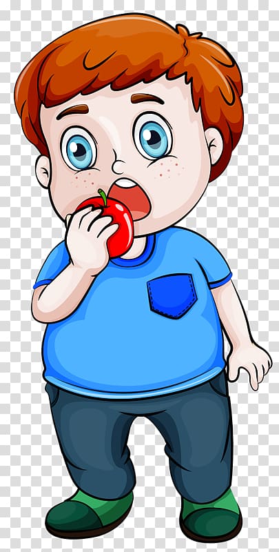 Eating Apple , Boy eating apple transparent background PNG clipart