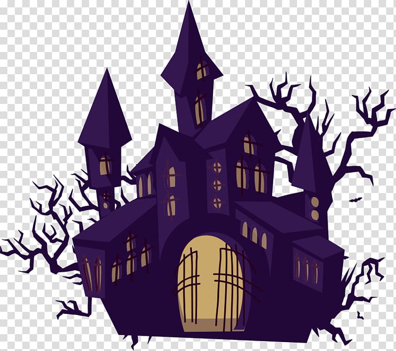 Halloween Color Haunted house , Halloween transparent background PNG clipar...