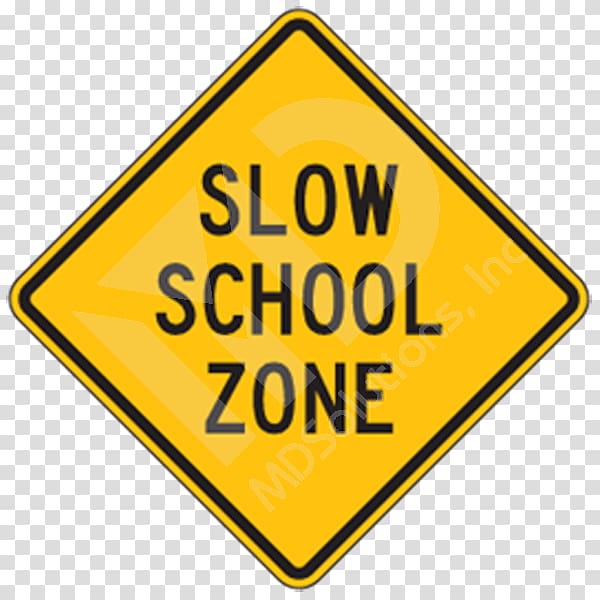 School zone Traffic sign Warning sign Driving, driving transparent background PNG clipart